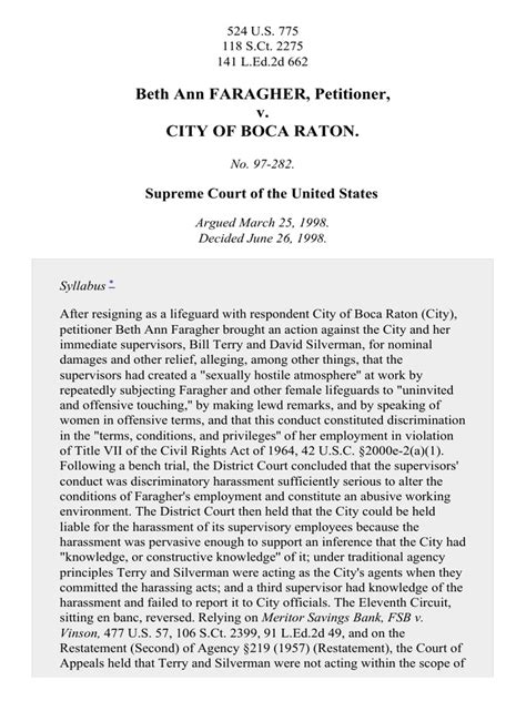faragher v. boca raton|Iba pa.